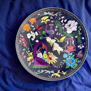 Colorful Floral Ceramic Art Plate